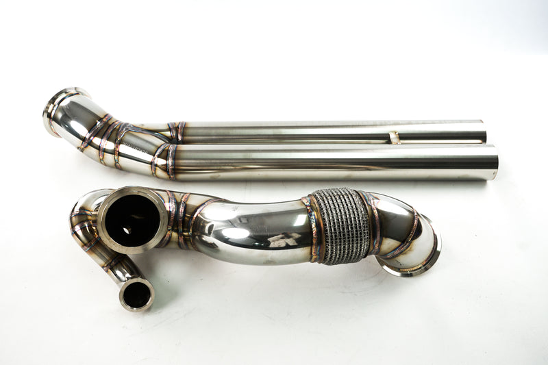 Load image into Gallery viewer, EM™ 2025 New Vesion T4 V-BAND Manifold With 4'' Downpipe And Midpipe For EA855 RS3/TTRS