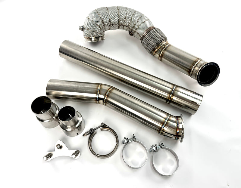 Load image into Gallery viewer, EM 4” AWD Exhaust High Flow Catless Downpipe for 2.0T MQB Platform