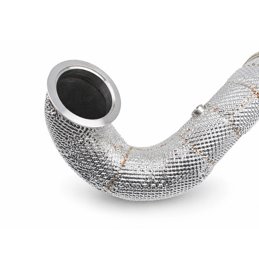 EM 3.5” Exhaust Downpipe for 1.8/2.0T MQB vehicles (High Flow CAT Optional)