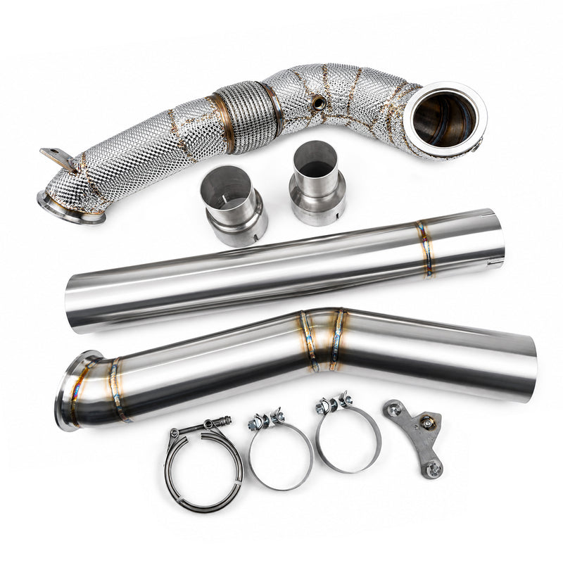 Load image into Gallery viewer, EM 4” AWD Exhaust High Flow Catless Downpipe for 2.0T MQB Platform

