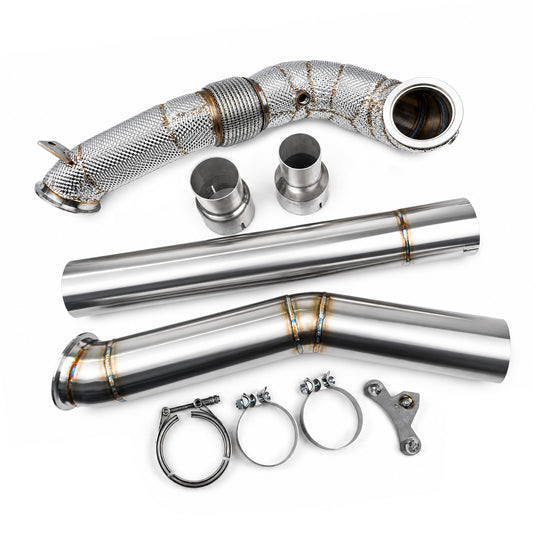 EM 4” AWD Exhaust High Flow Catless Downpipe for 2.0T MQB Platform