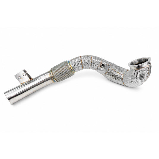 EM 3.5” Exhaust Downpipe for 1.8/2.0T MQB vehicles (High Flow CAT Optional)