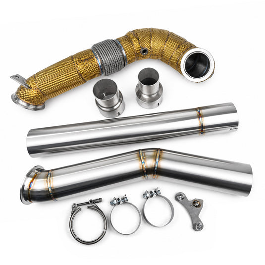 EM 4” AWD Exhaust High Flow Catless Downpipe for 2.0T MQB Platform