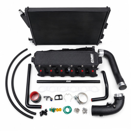 EM B58Tu G-Series CHARGE AIR COOLER MANIFOLD WITH CHARGE COOLER WATER RADIATOR‘Golden'