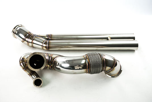 EM™ 2025 New Vesion T4 V-BAND Manifold With 4'' Downpipe And Midpipe For EA855 RS3/TTRS