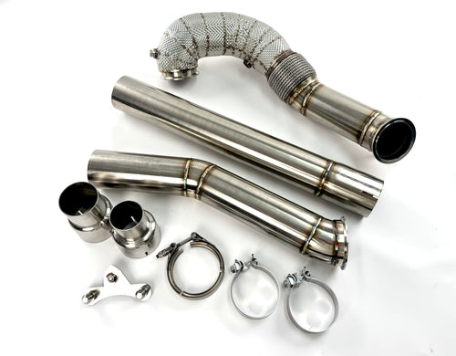 EM 4” AWD Exhaust High Flow Catless Downpipe for 2.0T MQB Platform