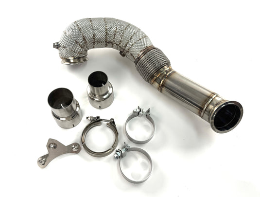 EM 4” AWD Exhaust High Flow Catless Downpipe for 2.0T MQB Platform