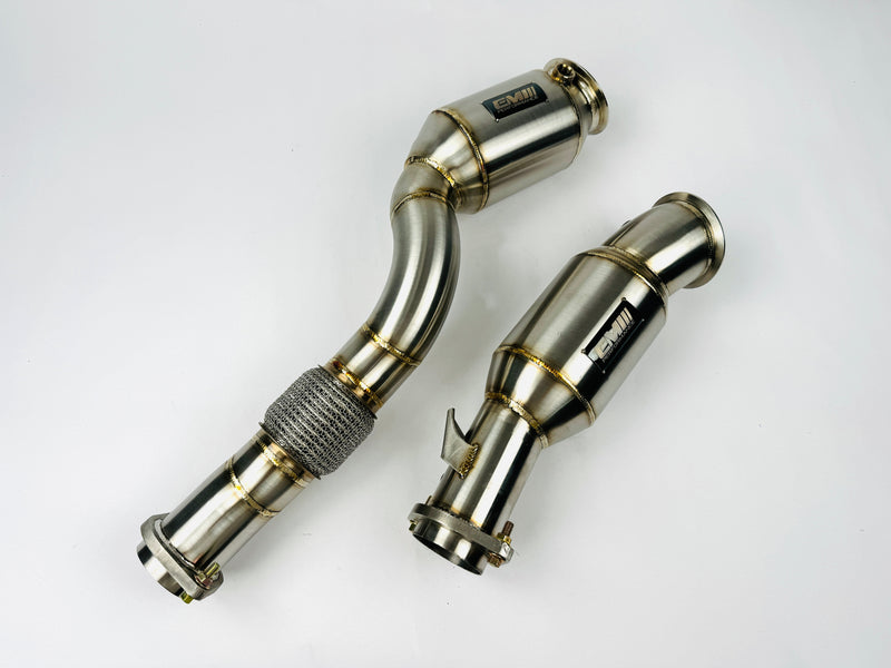 Load image into Gallery viewer, EM BMW S58 HIGH-FLOW CATS DOWNPIPES
