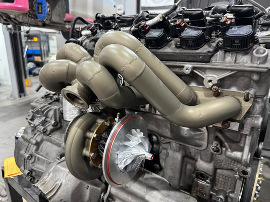 EM™ 2025 New Vesion T4 V-BAND Manifold With 4'' Downpipe  Midpipe And 1.7'' Screamer Pipe For RS3/TTRS